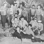 CFB Esquimalt – Articles – A Sailors Life – Banyans – Crew of HMCS Huron 1st drinking beer at banyan