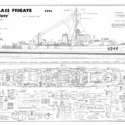 CFB Esquimalt Naval and Military Museum - Projects - Ship Plans - River Class Frigate - HMS Spey - GA - 1941