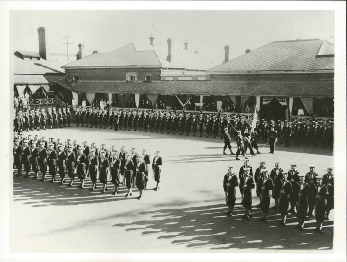 Entraînement de la garde royale pour le couronnement de George VI Naden parade ground 1937